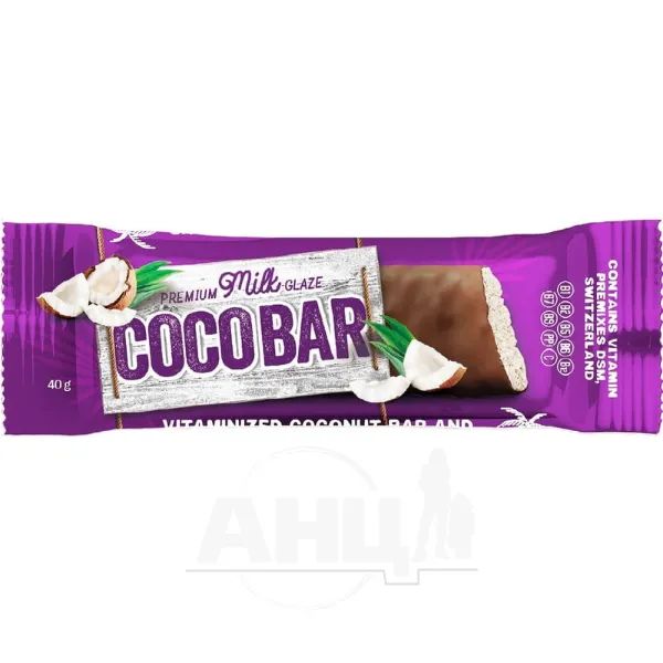 %Батончик Coco Bar витаминизированный кокосовый в молочной глазури 40 г