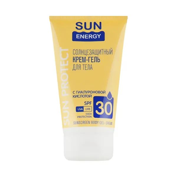 %Сонцезахисний крем-гель для тіла Sun Energy з гіалуроновою кислотою SPF 30 150 мл