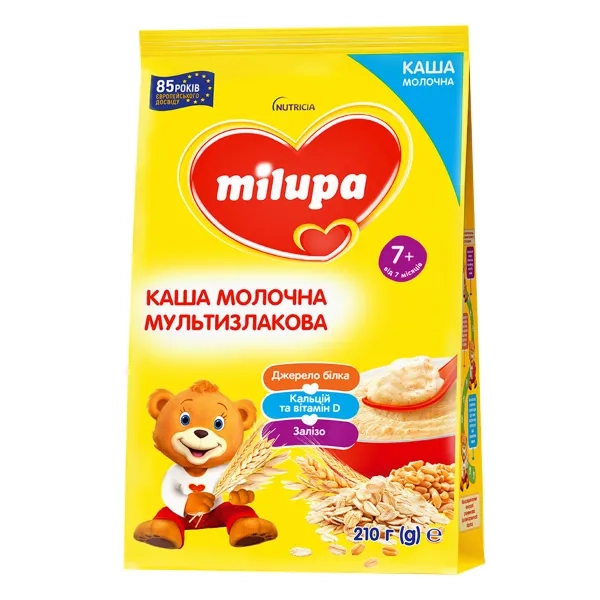 %Молочна суха каша Milupa мультизлакова 210 г