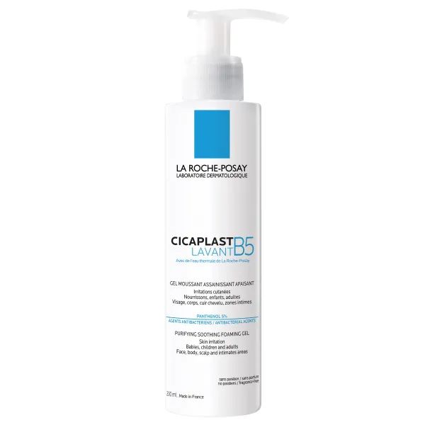 %Очищуючий гель La Roche Posay Cicaplast B5 для заспокоєння шкіри обличчя і тіла немовлят, дітей і дорослих 200 мл