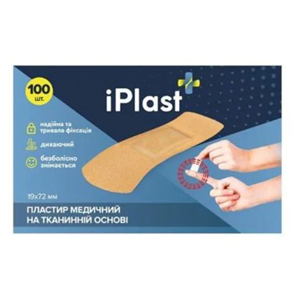 %Пластир медичний Iplast 1,9х7,2см №100