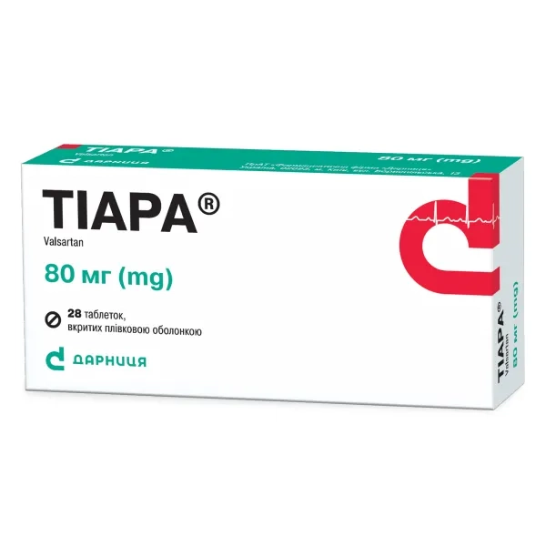 %Тіара таблетки вкриті оболонкою 80мг №28