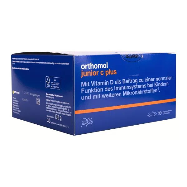 Витаминный комплекс Ортомол Orthomol Junior Plus для детей жевательные таблетки-машинки со вкусом апельсина на 30 дней