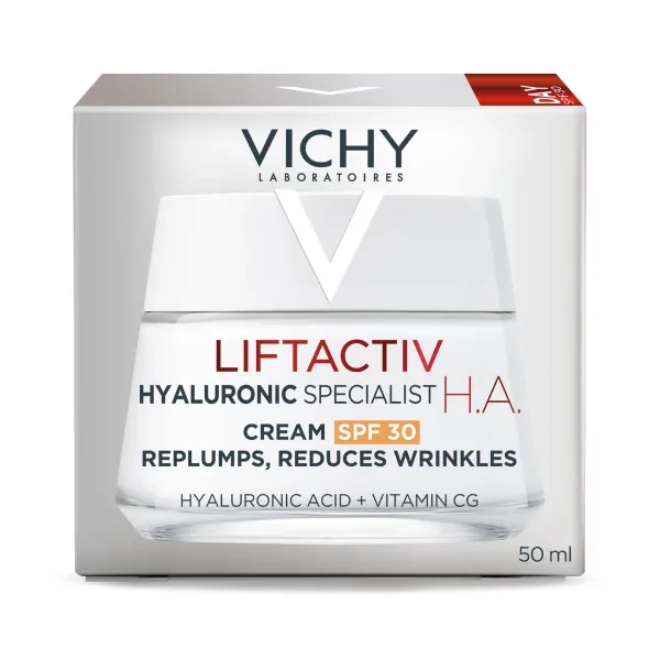 Антивіковий крем Vichy Віші Ліфтактив Гіалуронік Спеціаліст Ейч Ей SPF 30 для корекції зморшок і пружності всіх типів шкіри обличчя 50 мл