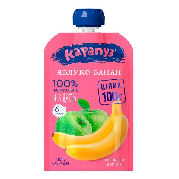 %Пюре Карапуз яблуко банан 100 г