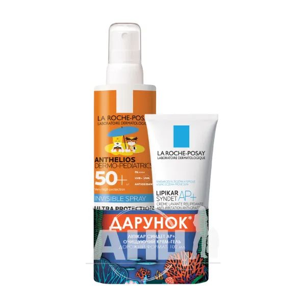 %Солнцезащитный спрей La Roche Posay Anthelios Dermo-Pediatrics SPF 50+ для чувствительной кожи детей 200 мл + подарок