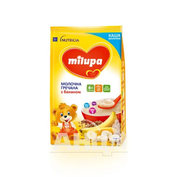 %Молочна каша Milupa гречана з бананом 210 г