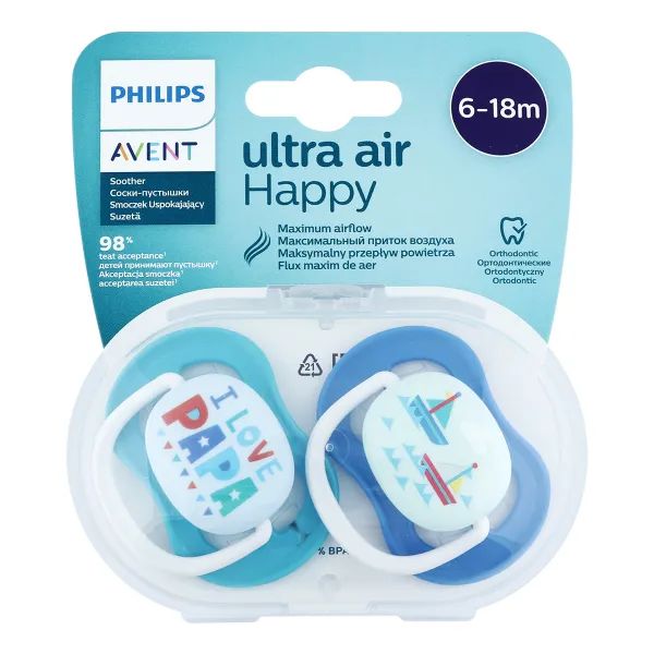 Пустушка Philips Avent 080/03 ортодонтична 6-18 міс для хлопчиків №2