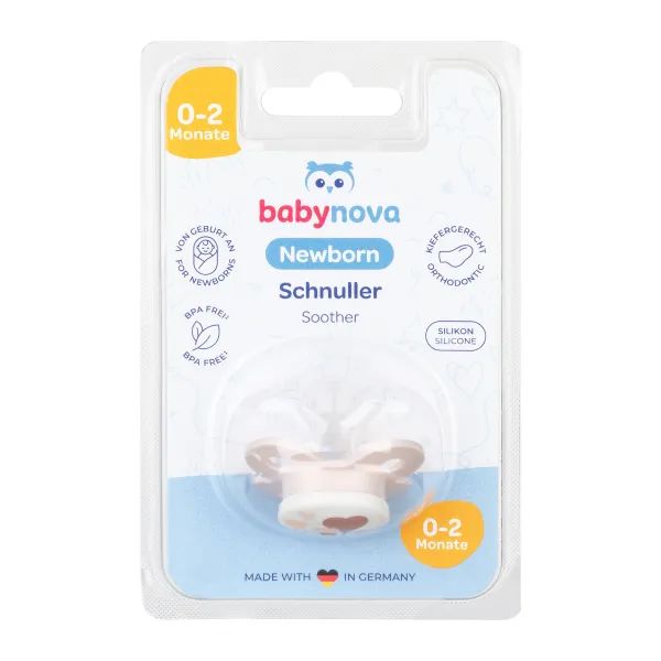 %Пустышка Baby-Nova Newborn 24227-1 розовая