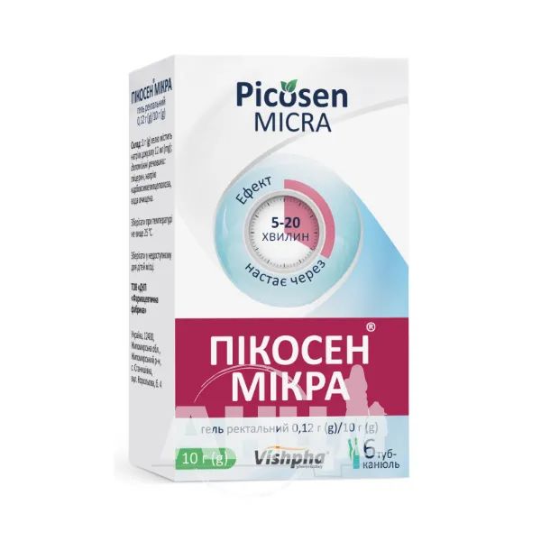 %ПИКОСЕН МИКРА ГЕЛЬ РЕКТ. 0,12Г/10Г ТУБА №6 ЖФФ