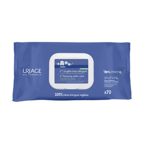 %Влажные салфетки Uriage Baby детские очищающие №70