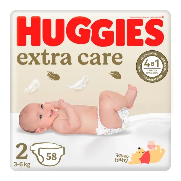 %Подгузники Huggies Extra Care размер 2 (3-6 кг) №58