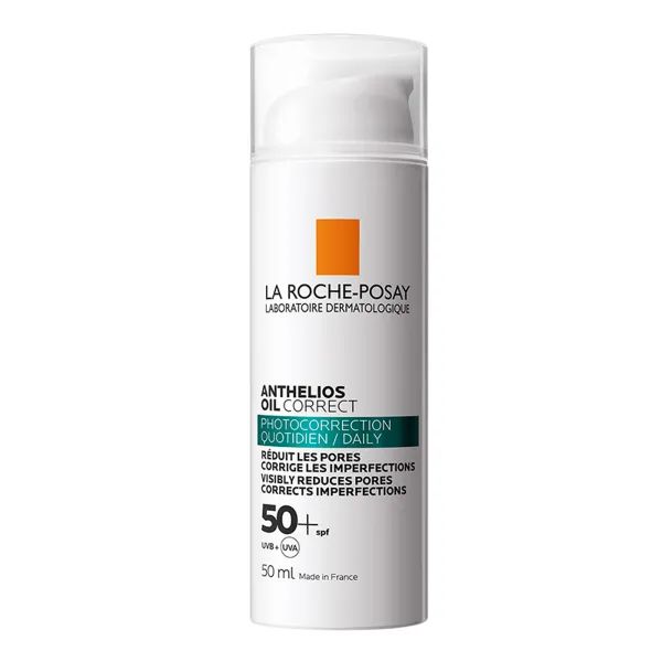 %Сонцезахисний коригувальний гель-крем La Roche-Posay Антеліос Oil Correct SPF50+ для щоденного догляду за проблемною шкірою обличчя 50 мл