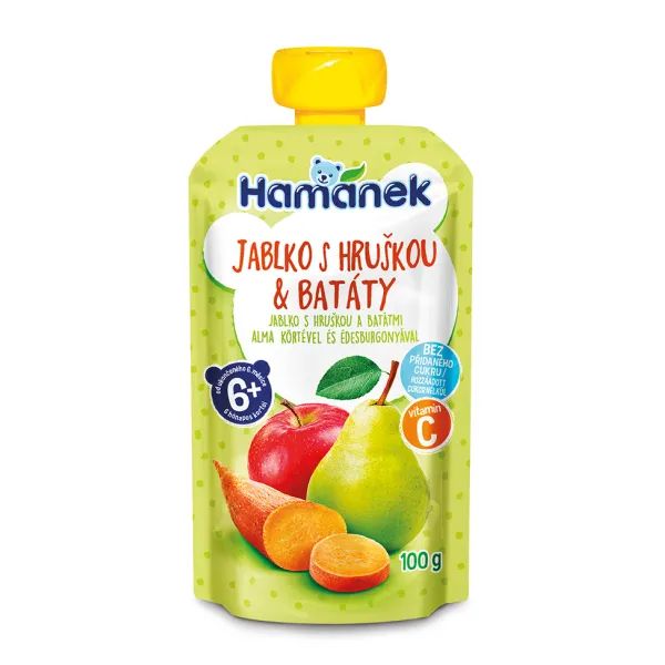 %Пюре Hamanek яблоко груша батат пауч 100 г