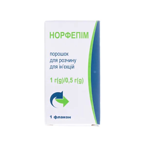 %Норфепим порошок для инъекций 1г/0,5г №1