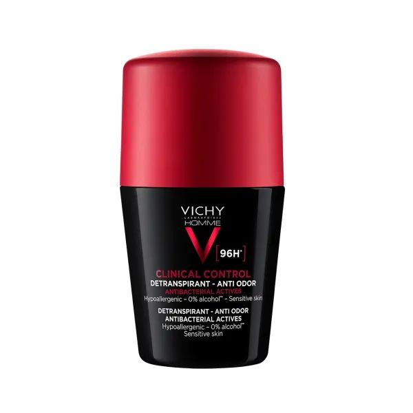 %Шариковый антиперспирант Vichy Клиникал Контрол 96 часов защиты против чрезмерного потоотделения и запаха для мужчин 50 мл