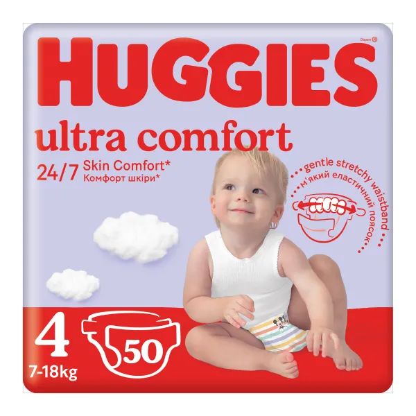 %Подгузники Huggies Ultra Comfort 4 (8-14 кг) №50