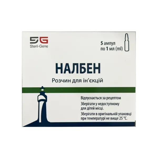 %Налбен розчин для ін'єкцій 10 мг/мл 1 мл №5