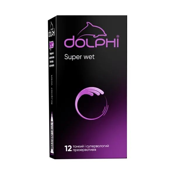 %Презервативи Dolphi Super Wet тонкі з додатковим змащувачем №12