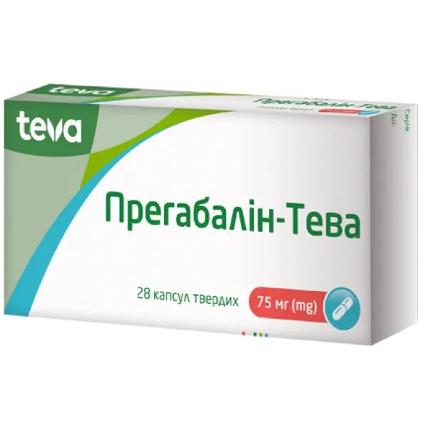 %Прегабалин-Тева 75 мг капсулы твердые №28