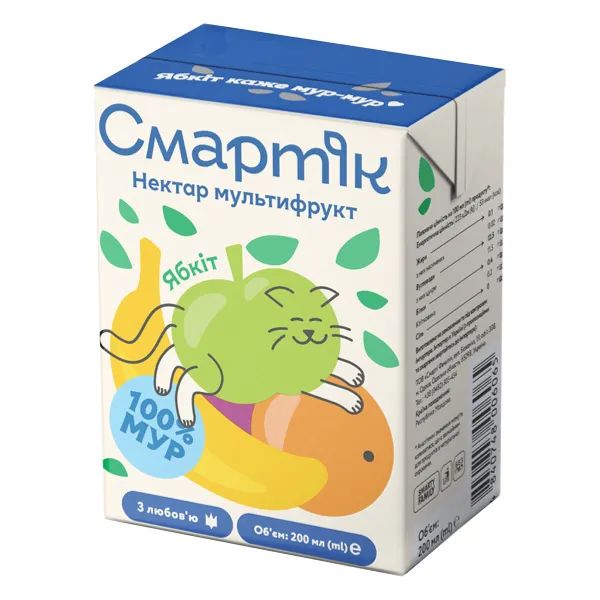 %Нектар детский Смартик мультифруктовый 200 мл