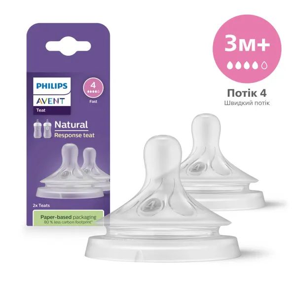 Силіконова соска Philips Avent Natural 964/02 середній потік з 3 місяців №2