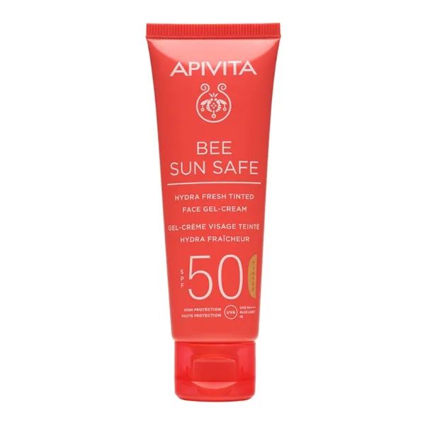 %Гель-крем для обличчя APIVITA BEE SUN SAFE сонцезахисний с відтінком SPF 50 50 мл
