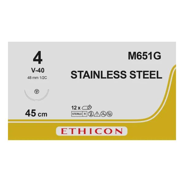 %Хірургічний дріт (Surgical Steel) 4 по 45 см колючо-ріжуча голка 48 мм M651G №4