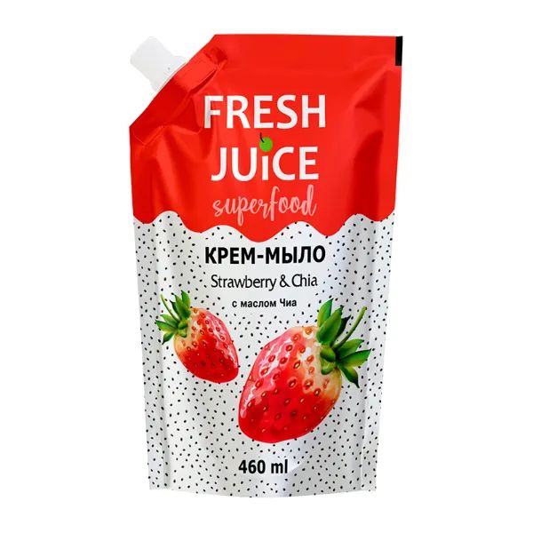 %Крем-мыло Fresh Juice Superfood Strawberry & Chia дой-пак 460 мл