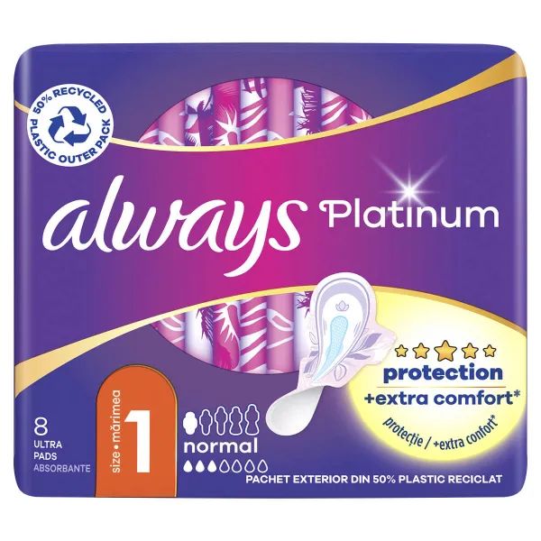 Ультратонкие гигиенические прокладки Always Platinum Normal Размер 1 №8