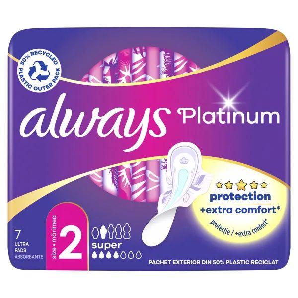 Ультратонкі гігієнічні прокладки Always Platinum Super розмір 2 №7