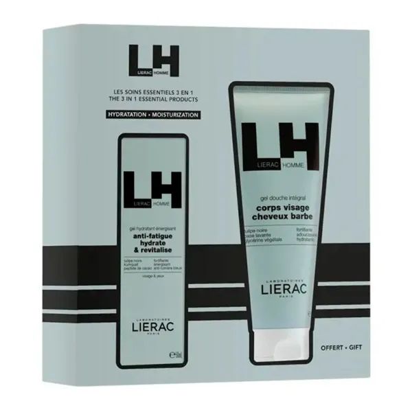%Набор Lierac Homme Бодрящий увлажняющий гель против усталости 50 мл + Гель для душа 200 мл