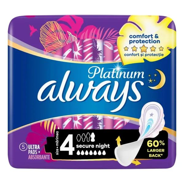 %Гигиенические прокладки Always Platinum Secure Night Размер 4 №5
