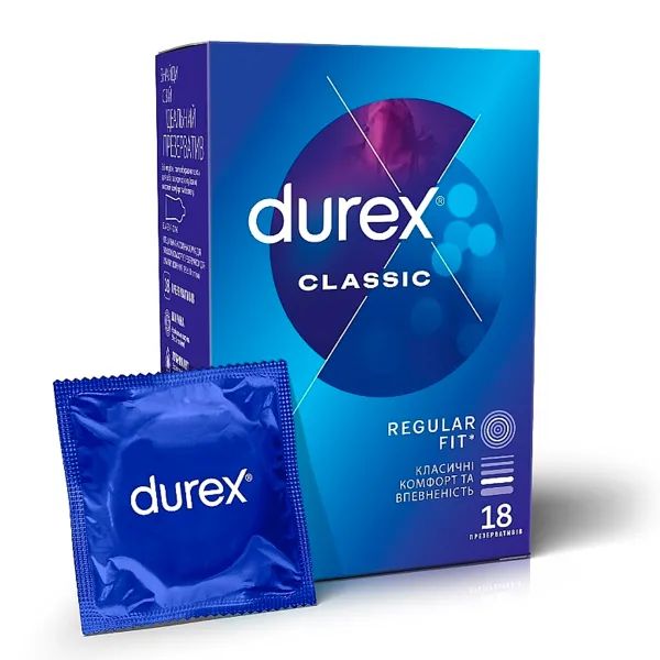 %Презервативы латексные Durex Classic №18