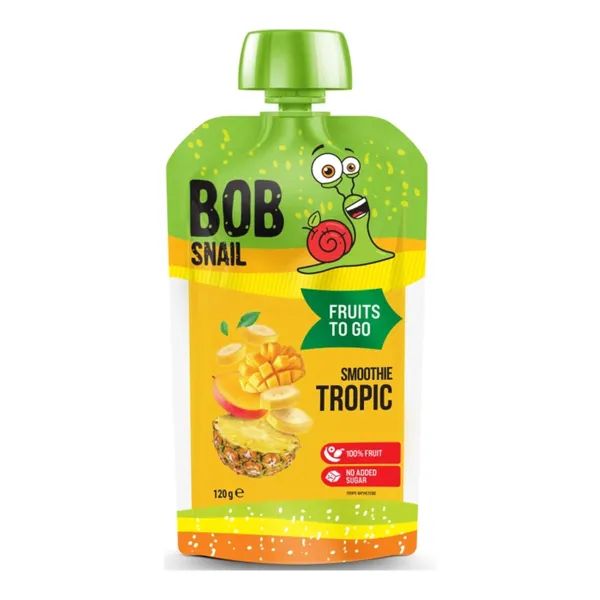 %Детское пюре Bob Snail Улитка Боб Смузи банан ананас манго 120 г