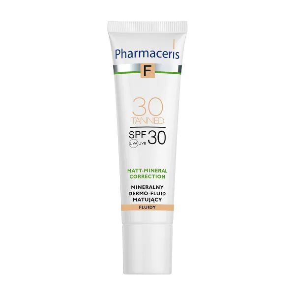 %Флюїд для обличчя Pharmaceris F SPF30 мінеральний матуючий тон 30 Tanned засмага 30 мл