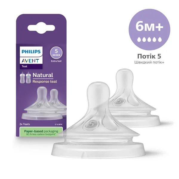 Соска силіконова AVENT SCY 965/02 Naturals швидкий потік №2