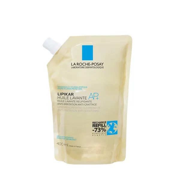 %La Roche Posay Ліпікар Олія АП+ ліпідовідновлювальний очищувальний засіб для ванни та душу для немовлят, дітей та дорослих 400 мл змінний блок