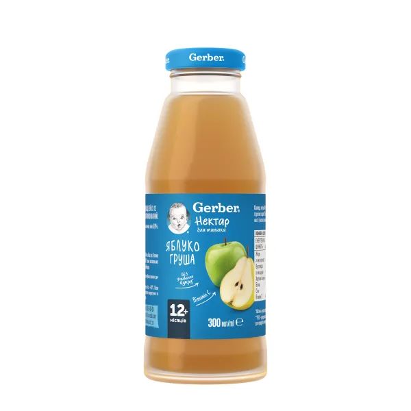 %Нектар Gerber яблучно-грушевий з 12 місяців 300 мл