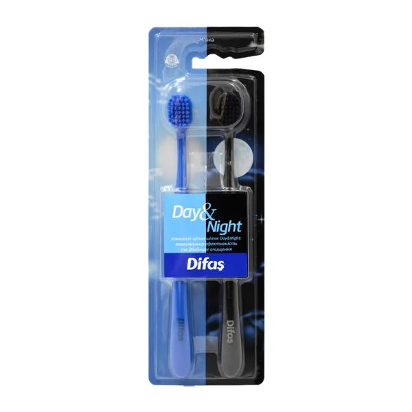 %Набір зубних щіток Difas Day & Night м'які 1+1