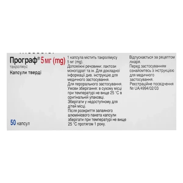 Програф капсулы 5 мг блистер №50
