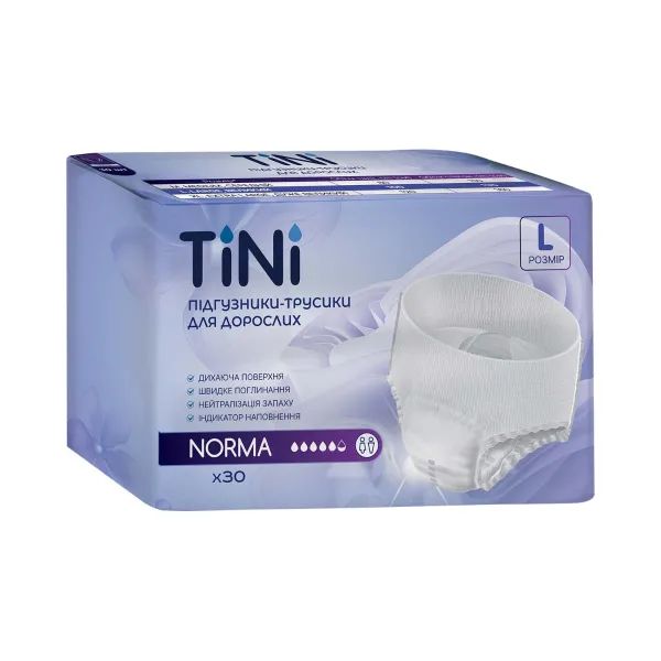 %Подгузники-трусики для взрослых Tini Norma размер L (100-135 см) №30