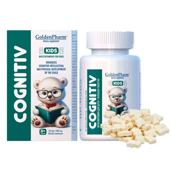 %Мультивітаміни для дітей Golden Pharm Когнітив жувальні таблетки №60