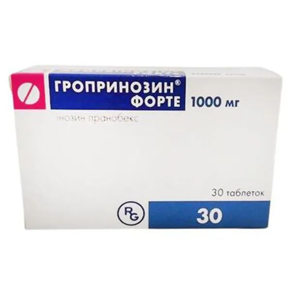 %ГРОПРИНОЗИН ФОРТЕ ТАБЛ. 1000МГ №30