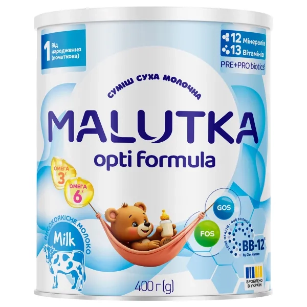 Суха молочна суміш Малютка Опті Формула 1 для дітей від народження 400 г