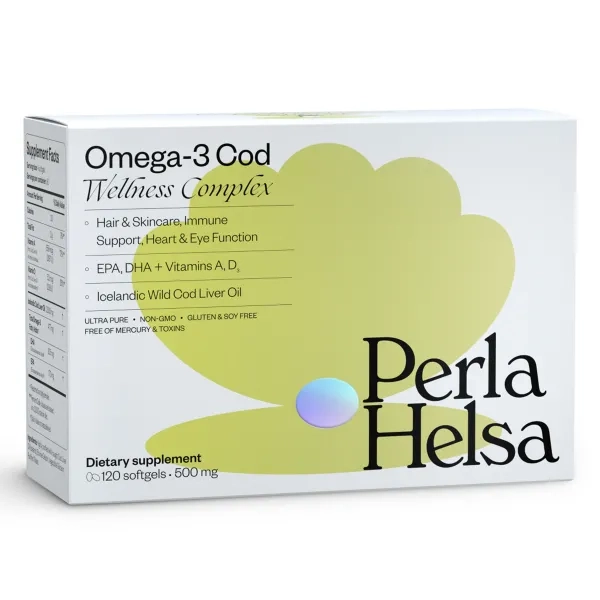 %Омега-3 з печінки тріски Perla Helsa Перла Хелса з вітамінами А і D3 капсули №120