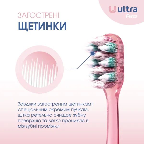 Зубна щітка Феско Fesco Ultra Multibrush Soft м'яка рожева №1