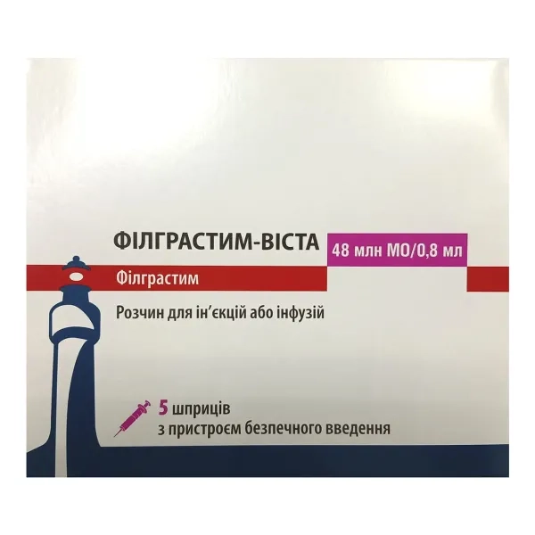%ФИЛГРАСТИМ-ВИСТА Р-Р Д/ИН/ИНФ 48МЛН МО ШПРИЦ 0,8 МЛ (480 МКГ) №5