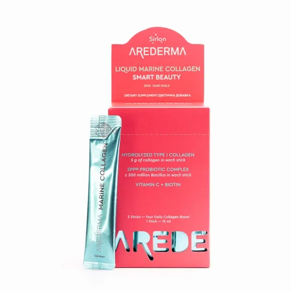 %Аредерма питний морський колаген з пробіотиками Розумна краса для шкіри, нігтів і волосся в стіках 15 мл №28