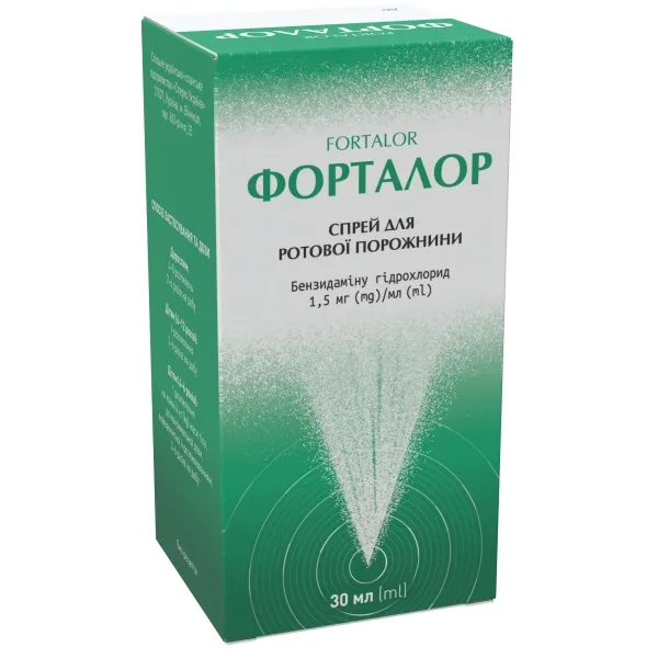%Форталор спрей для ротовой полости 1,5 мг\мл контейнер с распылителем 30 мл